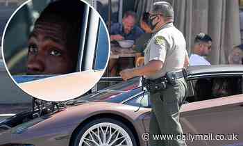 Travis Scott gets pulled over in his Lamborghini Aventador in WeHo... after debuting Cactus Jack PPE