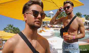 Chris Hughes goes shirtless as he enjoys the single life during sunshine break in Ibiza