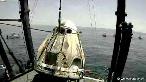 SpaceX capsule and NASA crew make 1st splashdown in 45 years