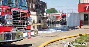 Crews respond to fire at Edmonton auto shop
