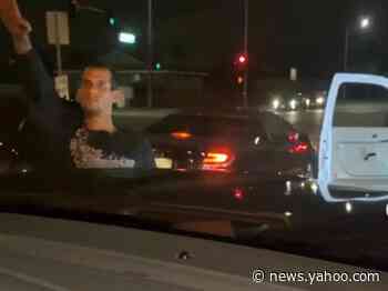 A California couple was arrested for hate crimes after yelling 'white power' during an episode of road rage, according to police