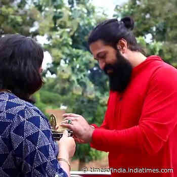 Here's a video showing a glimpse of  Raksha Bandhan celebrations of Yash and his sister Nandini
