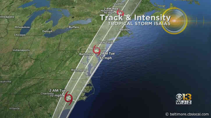 Tropical Storm Watches, Warnings In Effect For Parts Of Maryland As Tropical Storm Isaias Moves North