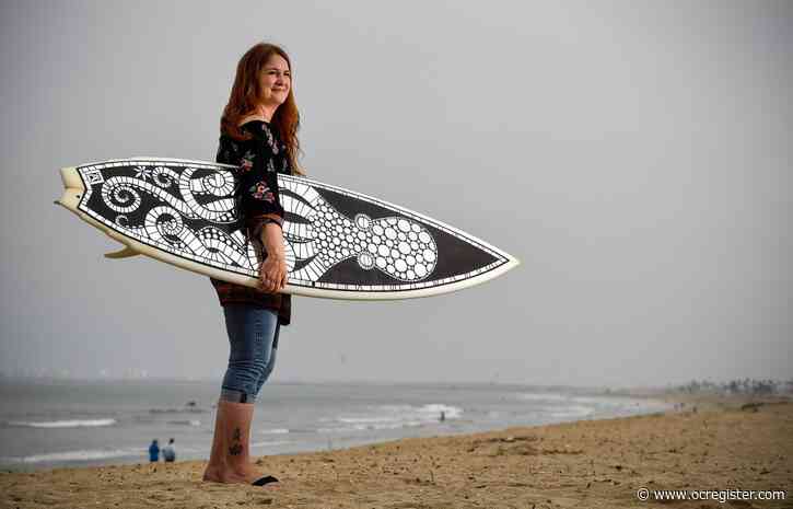 Trashed surfboards enjoy new life as mosaic artwork