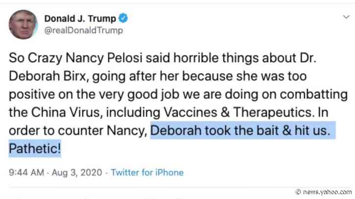 Trump labels Birx 'pathetic' in tweet