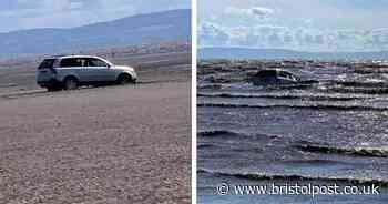 Couple's error sees their car 'engulfed' by sea