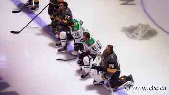Stars, Golden Knights players kneel for anthems as protests gain momentum at NHL restart