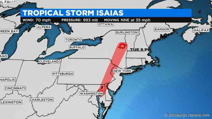 Pittsburgh Weather: Tropical Storm Isaias Wreaking Havoc In Eastern Pa., Some Scattered Storms Possible In Western Pa.