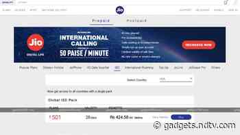 Jio Revises Rs. 501 ISD Recharge Option, Rs. 1,101 and Rs. 1,201 IR Packs Now Come With Reduced Benefits