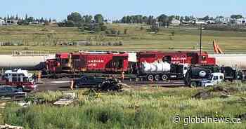 Moose Jaw police, fire department deal with train collision in CP rail yard