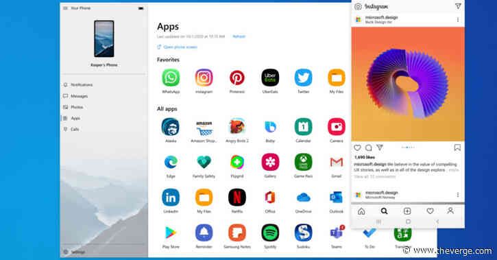 Microsoft integrates Android apps into Windows 10 with new Your Phone update