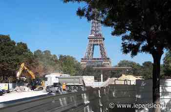 Paris : le Champ-de-Mars sens dessus dessous pour le chantier du Grand Palais éphémère - Le Parisien