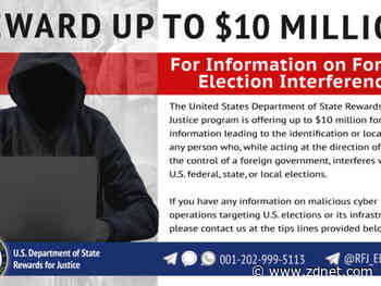 US offers $10 million reward for hackers meddling in US elections