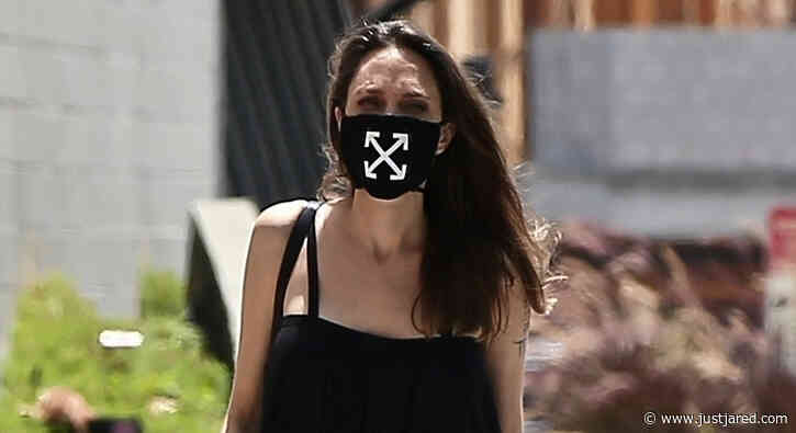 Angelina Jolie Wears an Off-White Face Mask While Shopping in Los Feliz