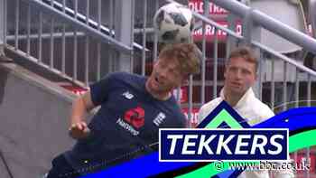 Watch England succeed in headers challenge during rain break against Pakistan