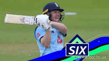 England v Ireland: Eoin Morgan hits an 'enormous six on way to century