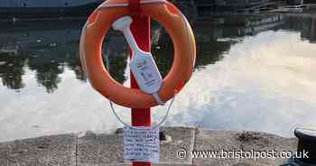 Anonymous note left at Bristol harbourside after litter complaints