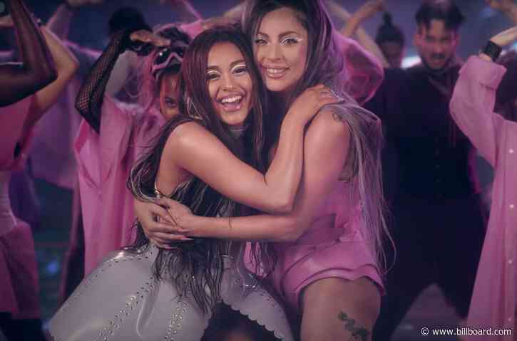 Ariana Grande Says Lady Gaga Scratching Her Eye Is an ‘Honor’ in ‘Rain On Me’ Behind-The-Scenes Clip
