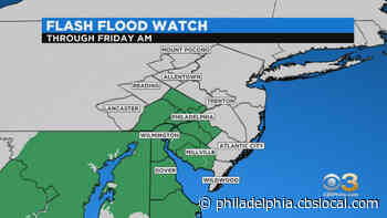 Philadelphia Weather: Scattered Showers, Thunderstorms Pose Threat For Flash Flooding On Thursday - CBS Philly