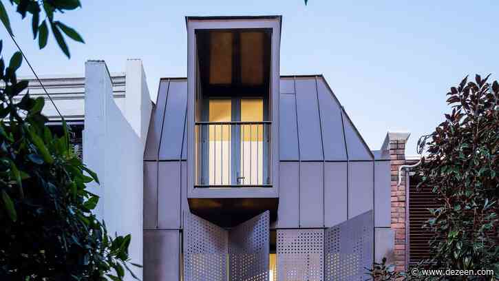 Atelier Dau adds kinetic bronze facade to Chimney House extension in Sydney