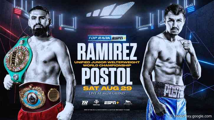 Jose Ramirez vs. Viktor Postol on August 29 LIVE on ESPN+