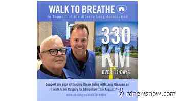 Alberta man walking from Calgary to Edmonton in support of Lung Association - rdnewsnow.com
