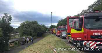 Five fire crews tackle blaze at allotment site in Sunderland