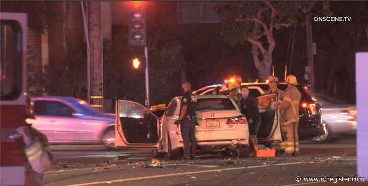 Santa Ana police officer, 2 others injured when pursued suspect crashes