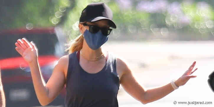 Reese Witherspoon Is in Good Spirits During a Jogging Session