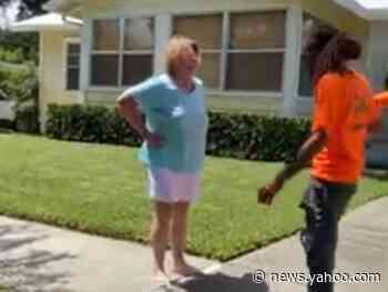 Woman hurls racist slurs during rant at black landscapers in viral video