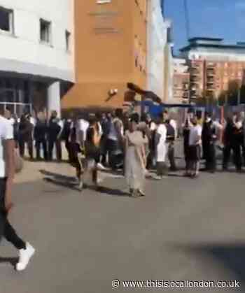 Protesters surround Colindale Police Station after arrest