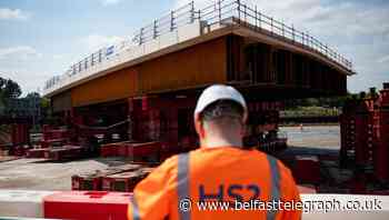 2,750-ton road bridge inching into place for HS2 works