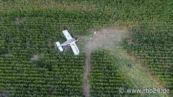 Zwei Verletzte bei Notlandung eines Kleinflugzeugs im Maisfeld - rbb24