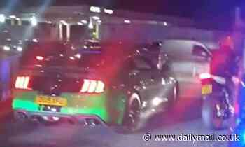 Moment police break up massive car meet with 800 vehicles as racers cause traffic chaos in Enfield 