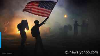 Riot declared as fire burns in Portland police union offices