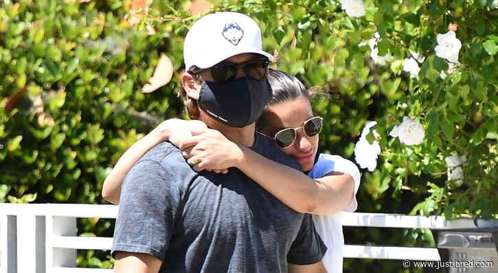 Pregnant Lea Michele Cozies Up to Husband Zandy Reich on Morning Walk