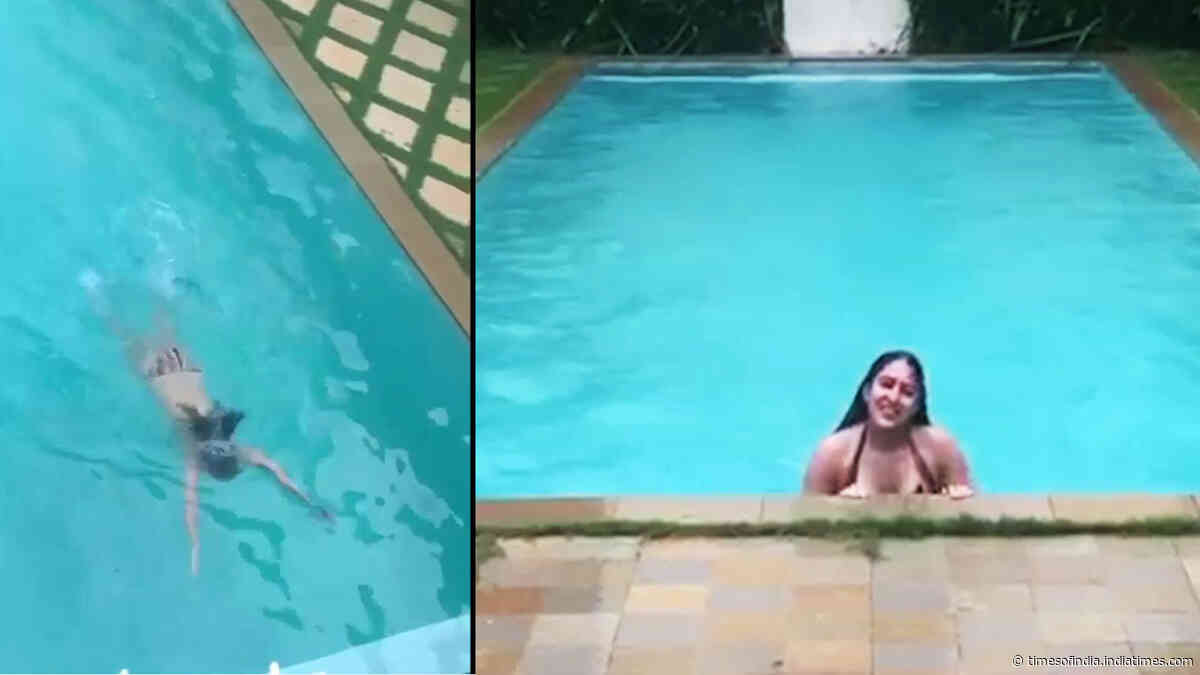 Watch: Sara Ali Khan takes a dip into pool while enjoying Kishore Kumar songs