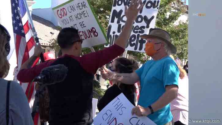 Scuffles erupt outside California church holding indoor service without masks, despite judge’s ban