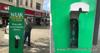 Hand sanitisers damaged in attack on Covid-19 measures in Sunderland