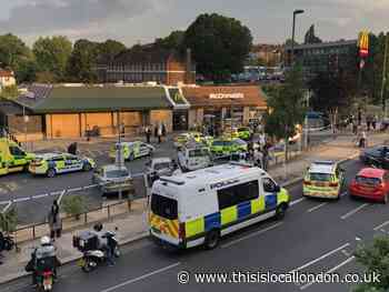 McDonald's cordoned off after a stabbing in Colindale