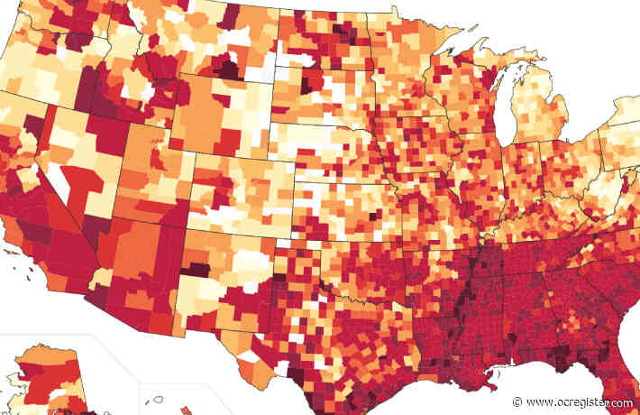 Coronavirus: These maps show every U.S. county’s 14-day case count and cases per 100,000