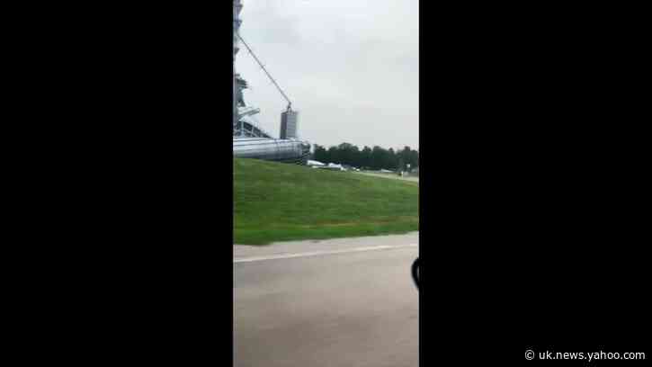 Grain Elevator Smashed During Severe Storms in Central Iowa