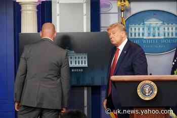 Donald Trump escorted from White House briefing after 'shooting' outside