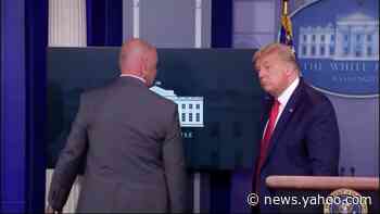 Trump rushed out of press conference
