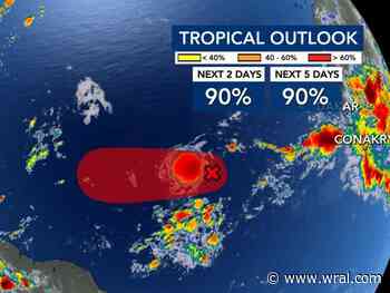 Tropical depression 90% likely to form in next 2 days