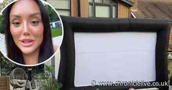 Charlotte Crosby stunned as boyfriend turns garden into outdoor cinema