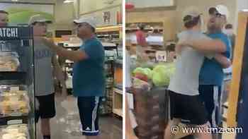 Dad's Anti-Mask Tirade Ends with Son Carrying Him Out of Store
