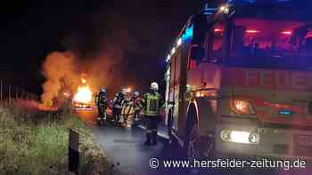 Mercedes auf A7 zwischen Bad Hersfeld und Homberg ausgebrannt - hersfelder-zeitung.de