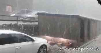 North Wales pelted with hailstones so big they set off car alarms - North Wales Live