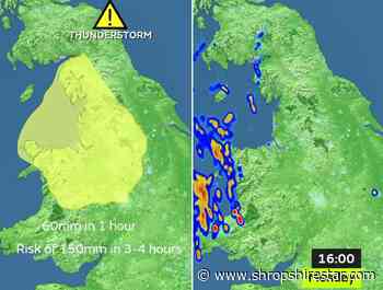 Weather warning issued as Shropshire and North Wales brace for thunderstorms - shropshirestar.com